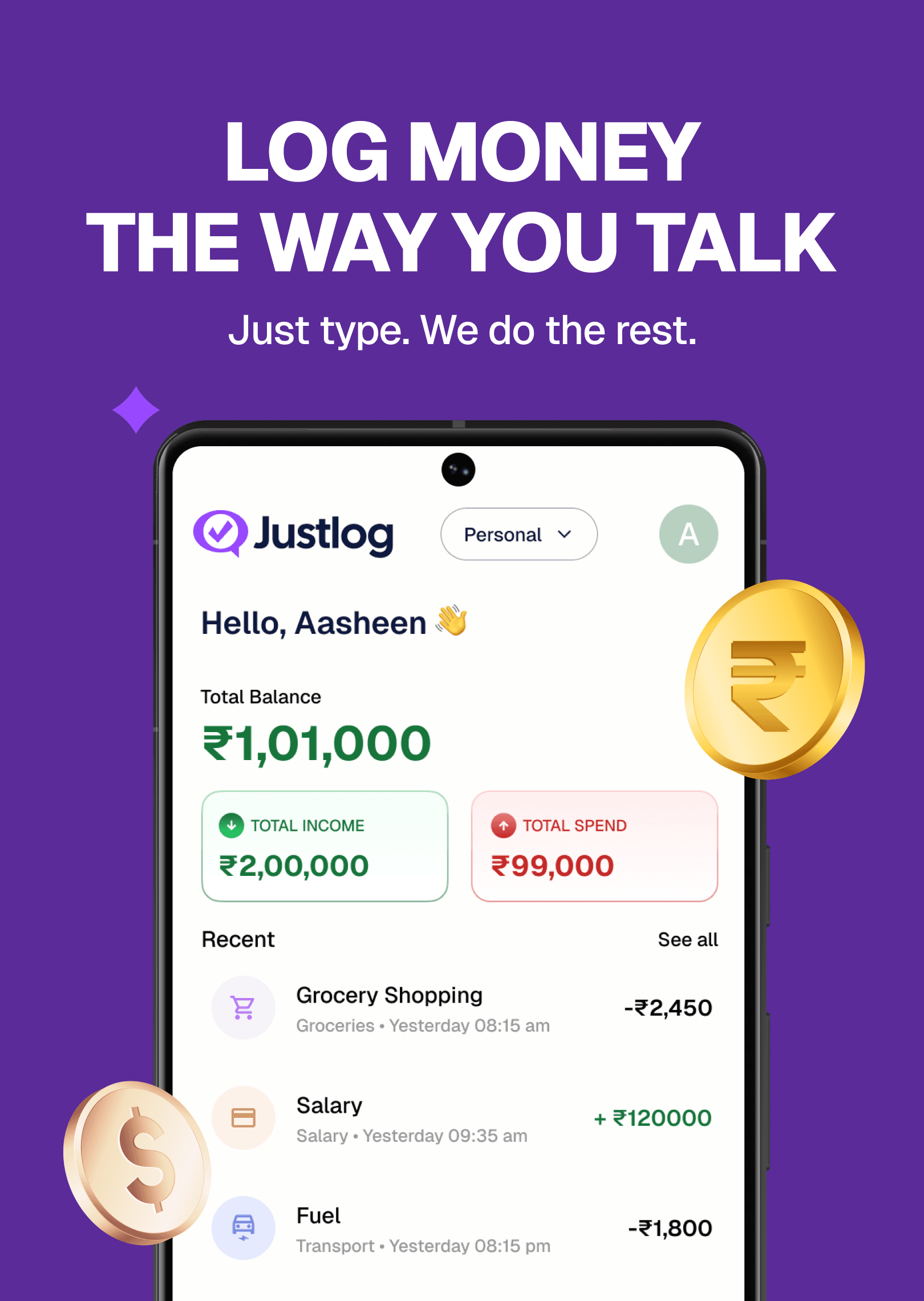 Justlog app